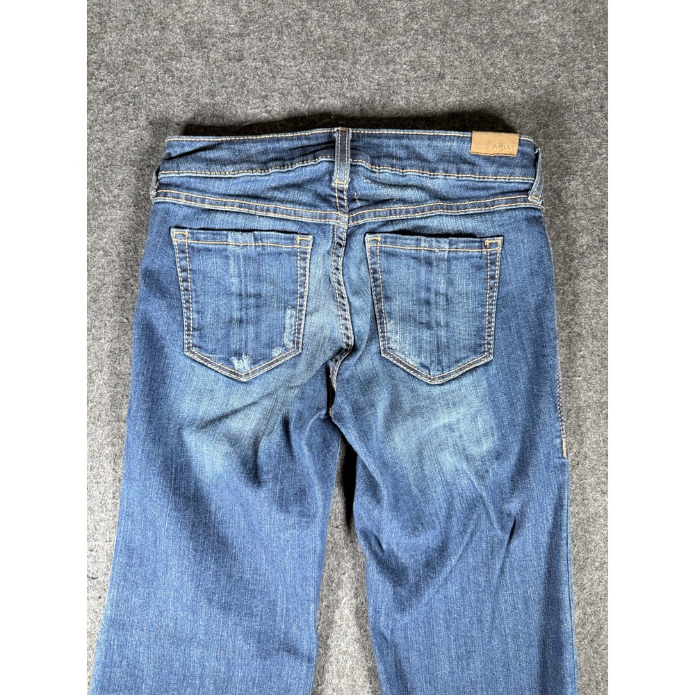 Ariat Denim Trouser Jeans Womens 28R Medium Wash Flare Wide Leg Mid Rise 13423 - Picture 5 of 14